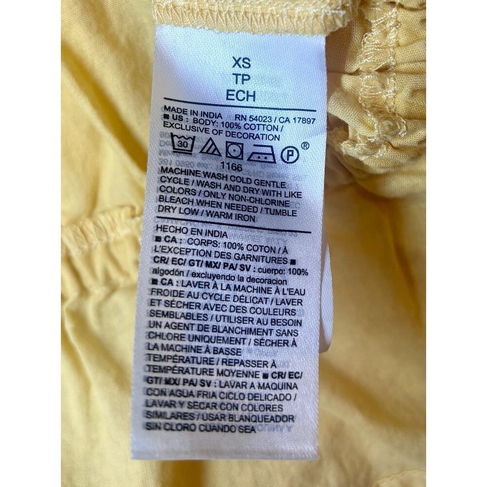 Old Navy Yellow Peplum Tank Top Smocked Waist Button Front XS - Picture 3 of 3